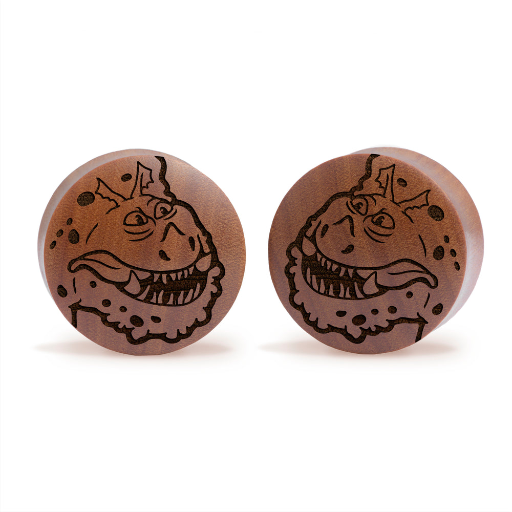Meatlug Plug / Gauge - Saba Wood | Convex Double Flare - Lasered To Order In House At Custom Plugs HQ