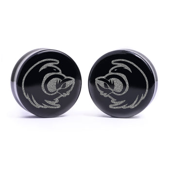 Night Fury Plug / Gauge - Black Glass | Flat Faced Double Flare