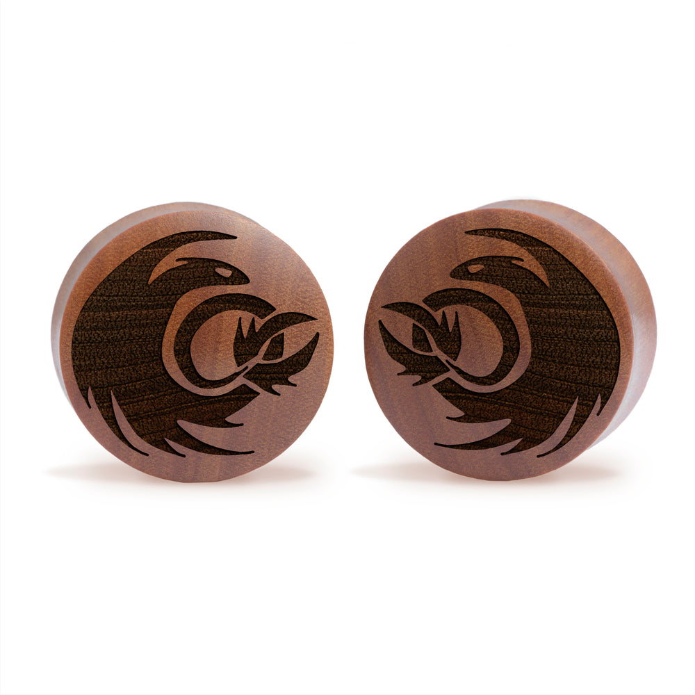 Night Fury Plug / Gauge - Saba Wood | Convex Double Flare - Lasered To Order In House At Custom Plugs HQ