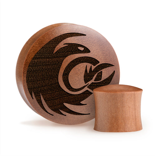 Night Fury Plug / Gauge - Saba Wood | Convex Double Flare