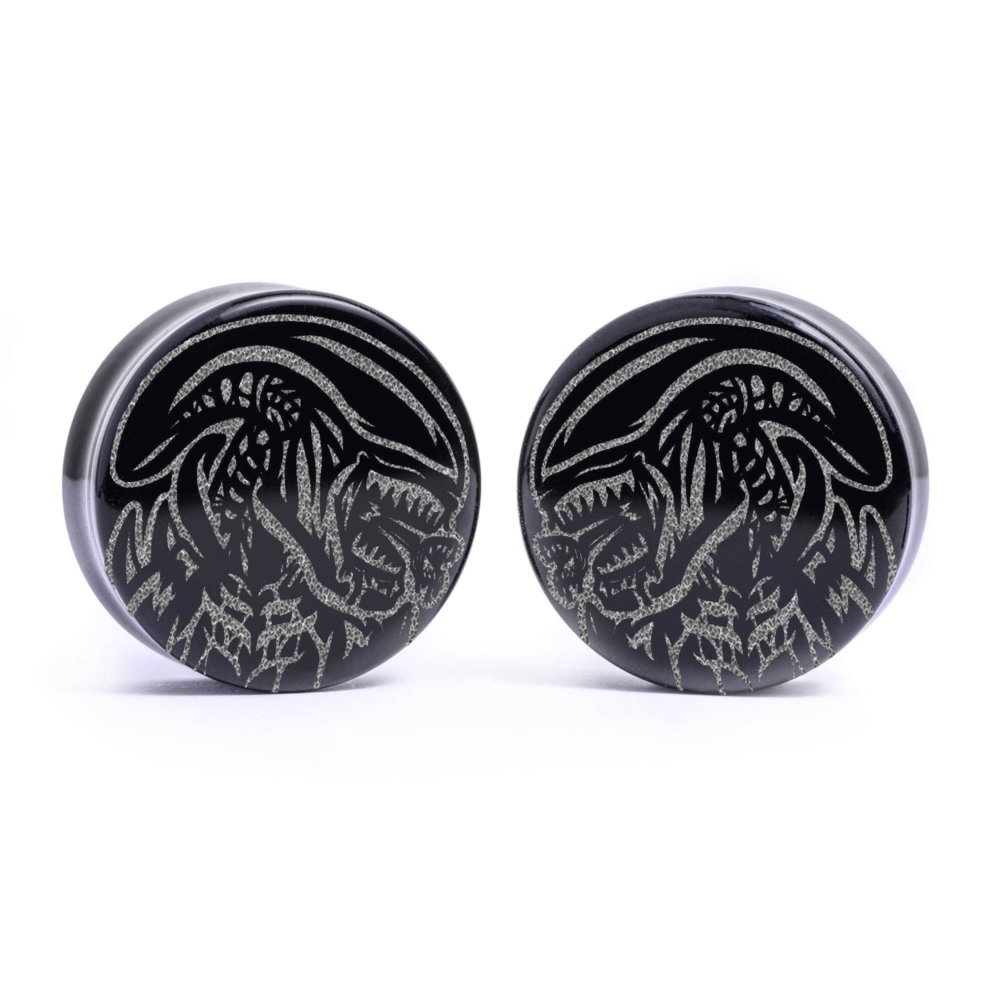 Alternative Tattooed man wearing Gold Steel Safety Pin Ear Weights - Pair