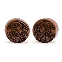 Plug / Gauge Alien Xenomorph - Bois de Saba | Convexe double évasé