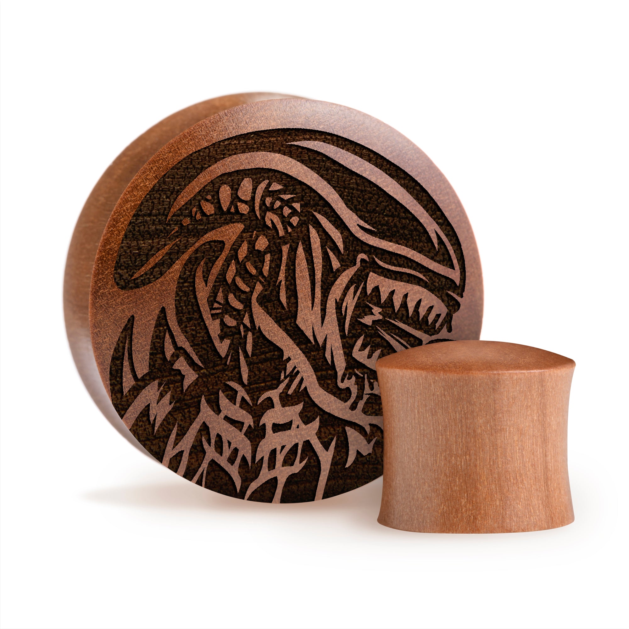 Alien Xenomorph Plug / Gauge - Saba Wood | Convex Double Flare