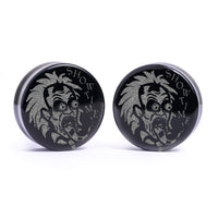 Plug / Gauge Beetlejuice - Verre noir | Face plate double évasé