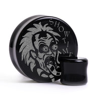 Plug / Gauge Beetlejuice - Verre noir | Face plate double évasé