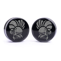 Plug / Gauge Count Burns - Verre noir | Face plate double évasé