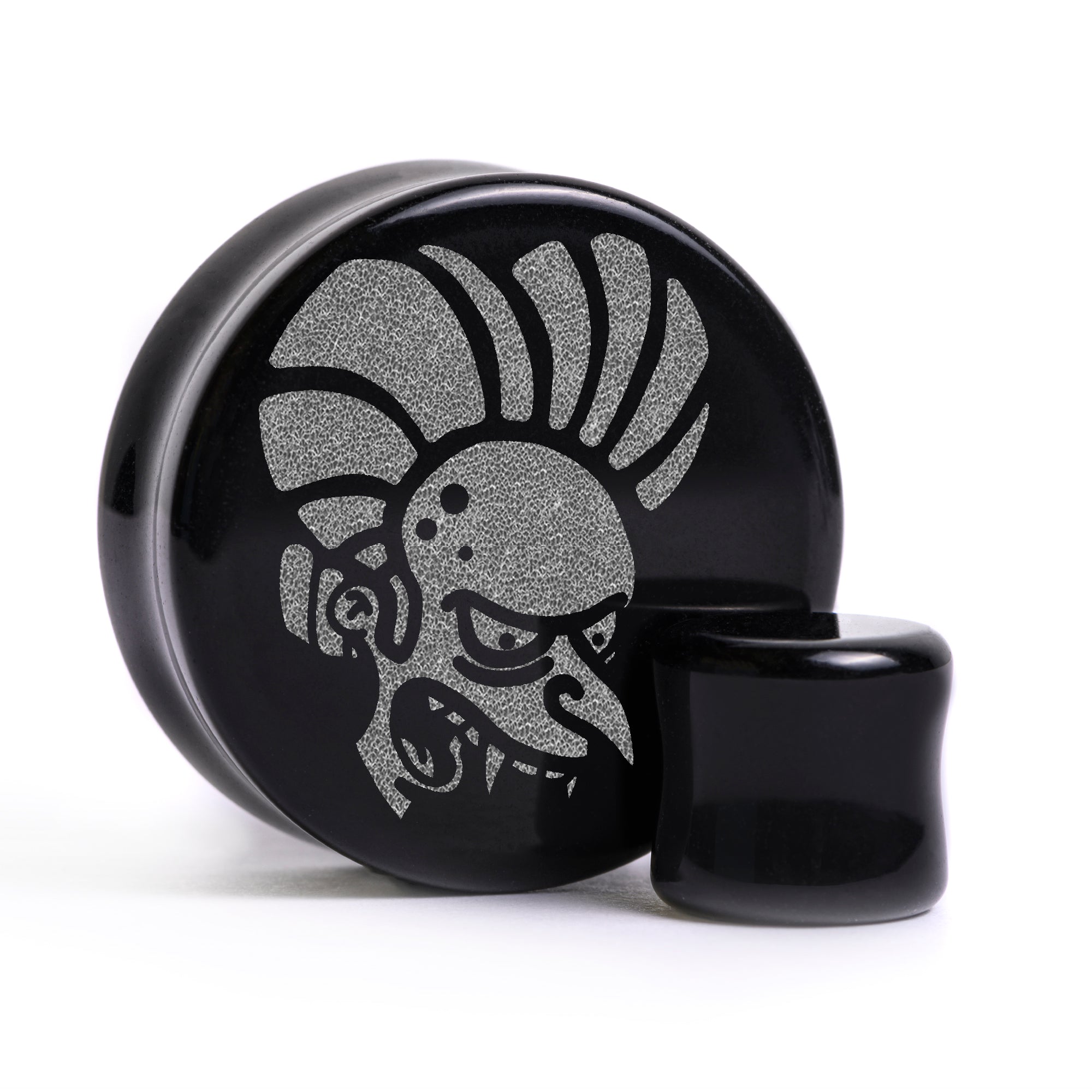 Count Burns Plug / Messgerät - Schwarzes Glas | Flachflächige Doppelflare
