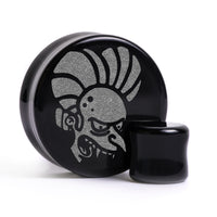 Plug / Gauge Count Burns - Verre noir | Face plate double évasé