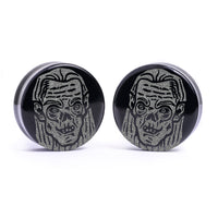Plug Crypt Keeper / calibre - verre noir | double flare à face plate