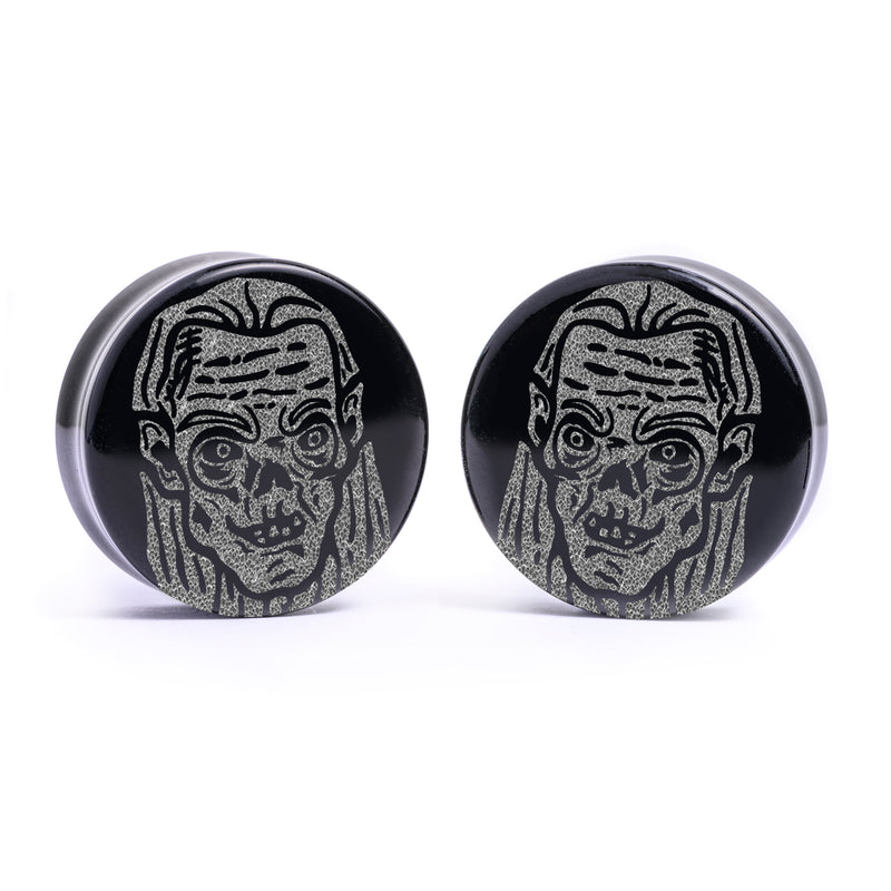 Plug Crypt Keeper / calibre - verre noir | double flare à face plate