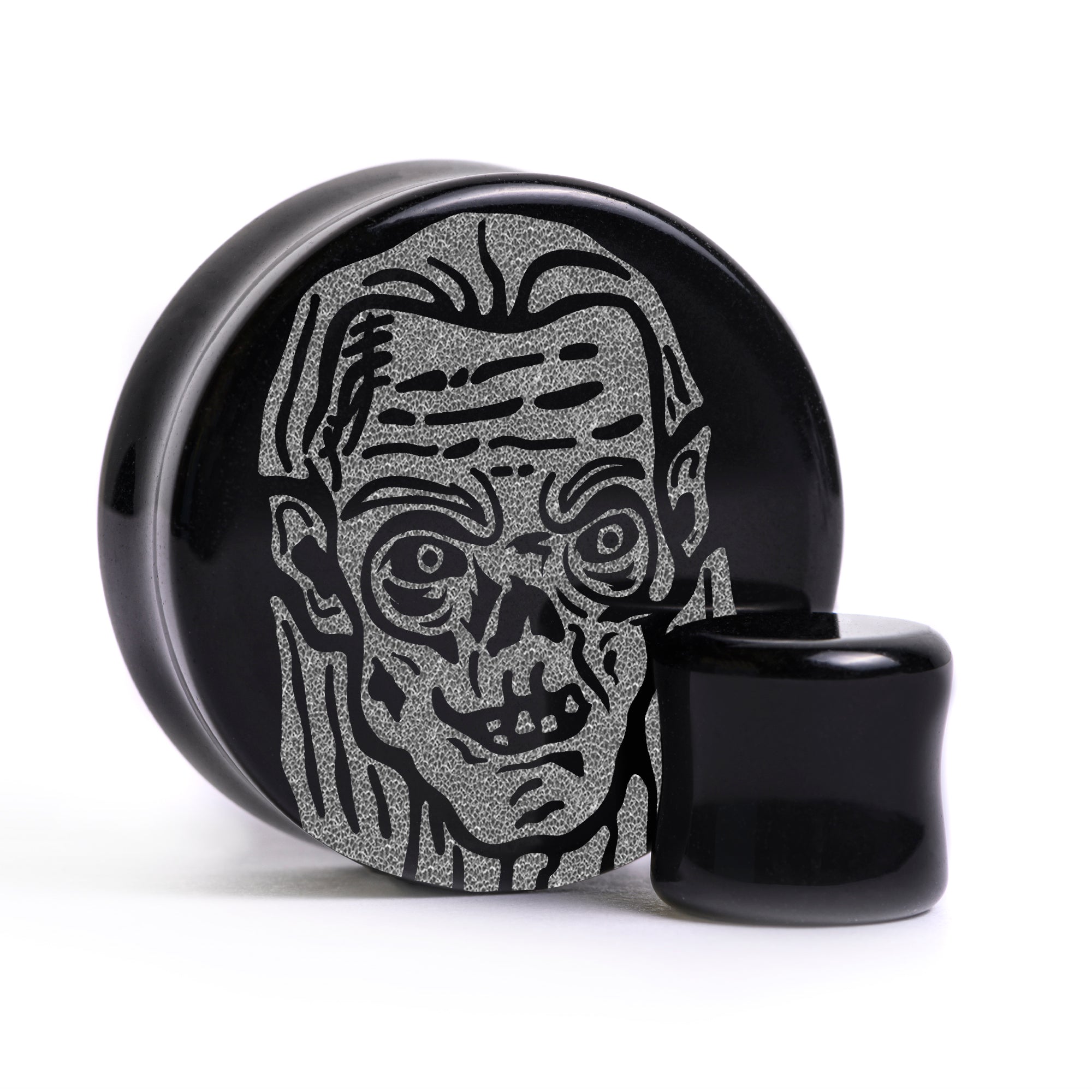 Crypt Keeper Plug / Gauge - Schwarzes Glas | Flachfrontige Double Flare
