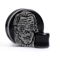 Plug Crypt Keeper / calibre - verre noir | double flare à face plate