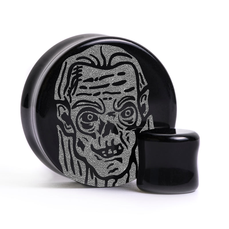 Plug Crypt Keeper / calibre - verre noir | double flare à face plate