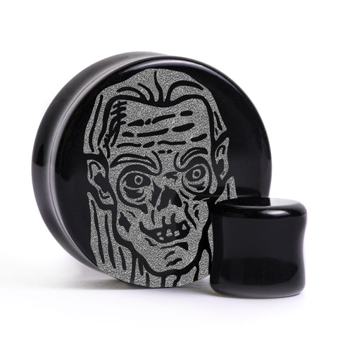 Crypt Keeper Plug / Gauge - Black Glass | Flat Faced Double Flare