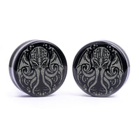 Cthulhu Plug / Calibre - Verre noir | Double flare à face plate