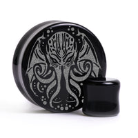 Cthulhu Plug / Calibre - Verre noir | Double flare à face plate