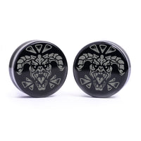 Deathclaw Plug / Gauge - Verre noir | Double flare à face plate