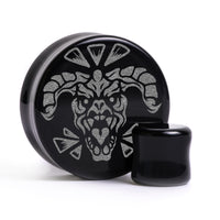 Deathclaw Plug / Gauge - Verre noir | Double flare à face plate