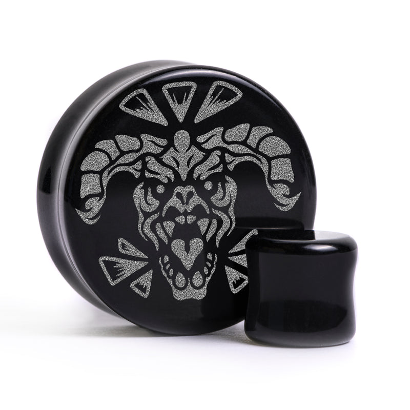 Deathclaw Plug / Gauge - Verre noir | Double flare à face plate