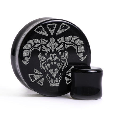 Deathclaw Plug / Gauge - Black Glass | Flat Faced Double Flare