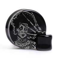 Plug / Jauge Edward Scissorhands - Verre noir | Double évasement à face plate