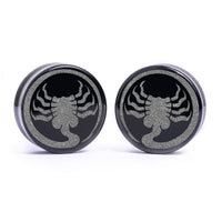 Plug Facehugger Alien / Gauge - Verre noir | Double flare à face plate