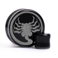 Plug Facehugger Alien / Gauge - Verre noir | Double flare à face plate