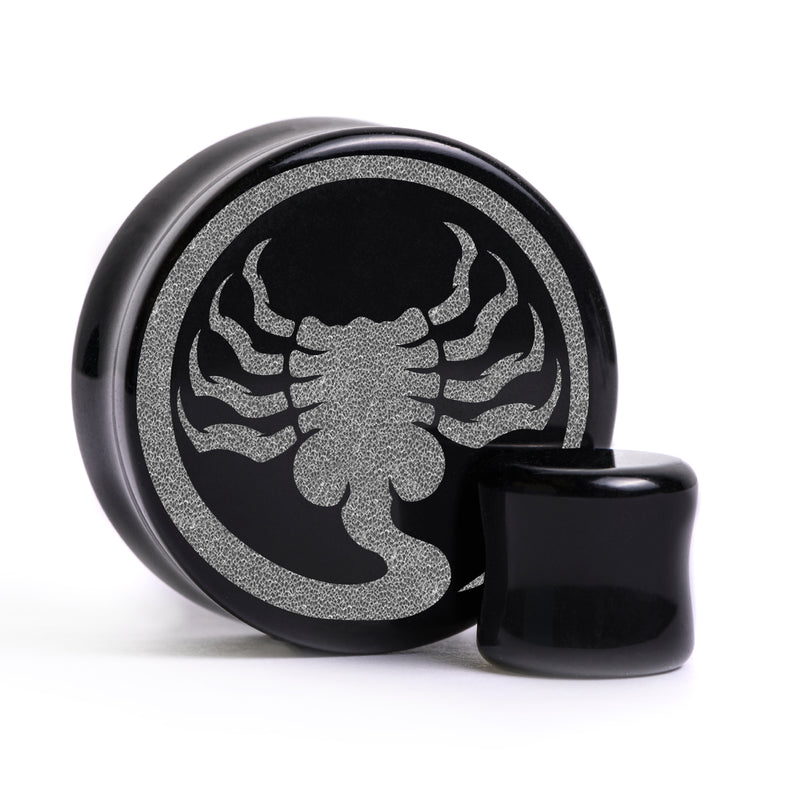 Plug Facehugger Alien / Gauge - Verre noir | Double flare à face plate