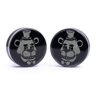 Five Nights At Freddy's Plug / Jauge - Verre noir | Double évasement à face plate