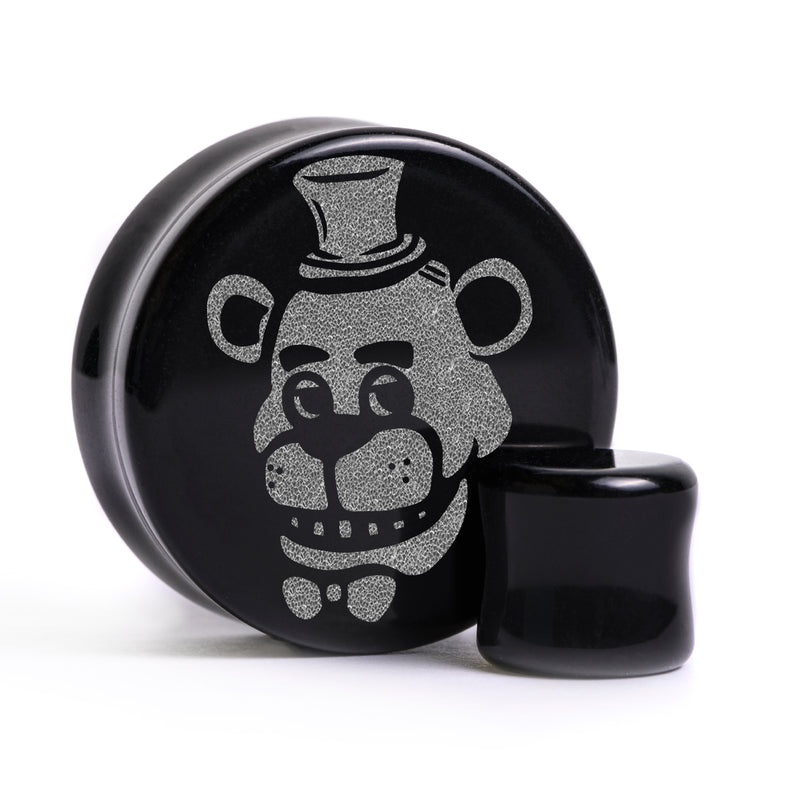 Five Nights At Freddy's Plug / Jauge - Verre noir | Double évasement à face plate