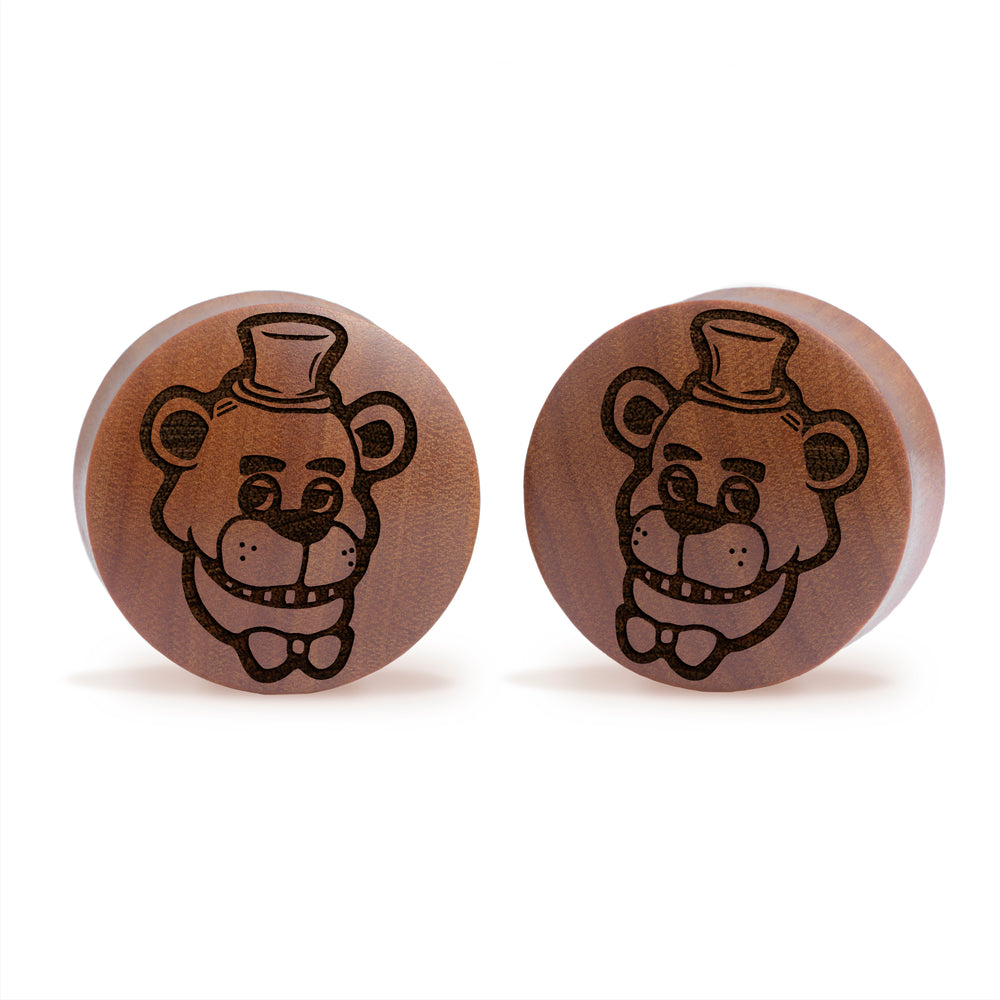 Five Nights At Freddy's Plug / Gauge - Saba Wood | Convex Double Flare - Lasered To Order In House At Custom Plugs HQ