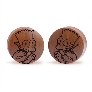 Gremlin Bart Plug / Gauge - Saba Holz | Konvexer Doppel-Flare