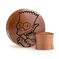 Plug / Gauge Bart gremlin - Bois de Saba | Convexe double évasé