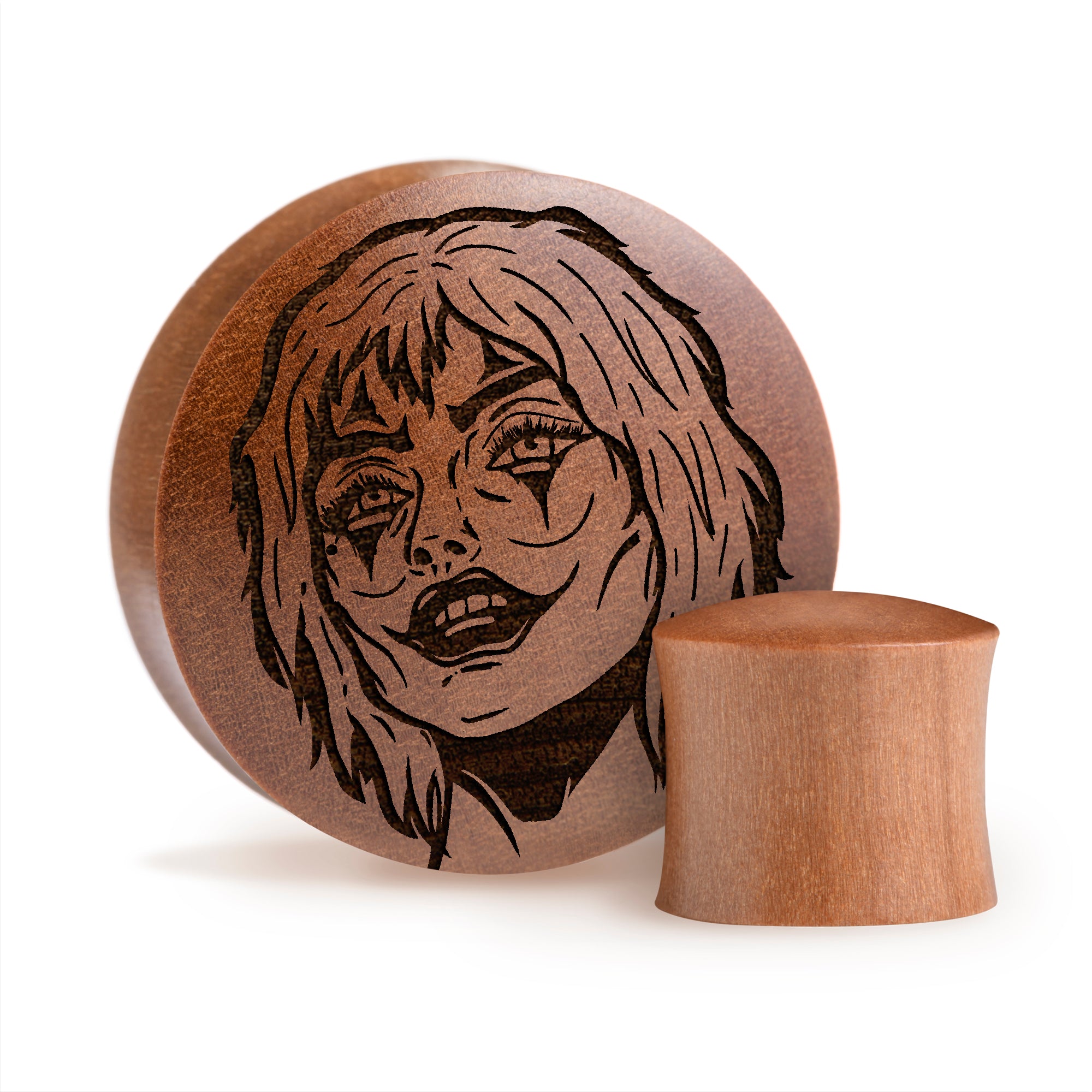 Harley Quinn Plug / Dehnstab - Saba Holz | Konvexer Doppelflansch