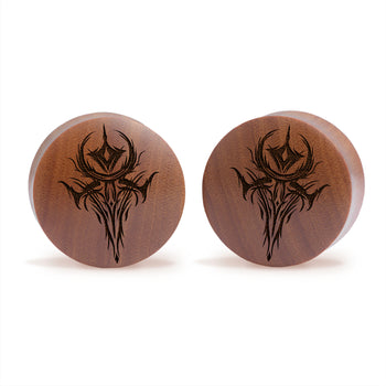WSS Smashed Emblem Plug / Gauge - Schwarzes Glas | Flach Gesichts Double Flare