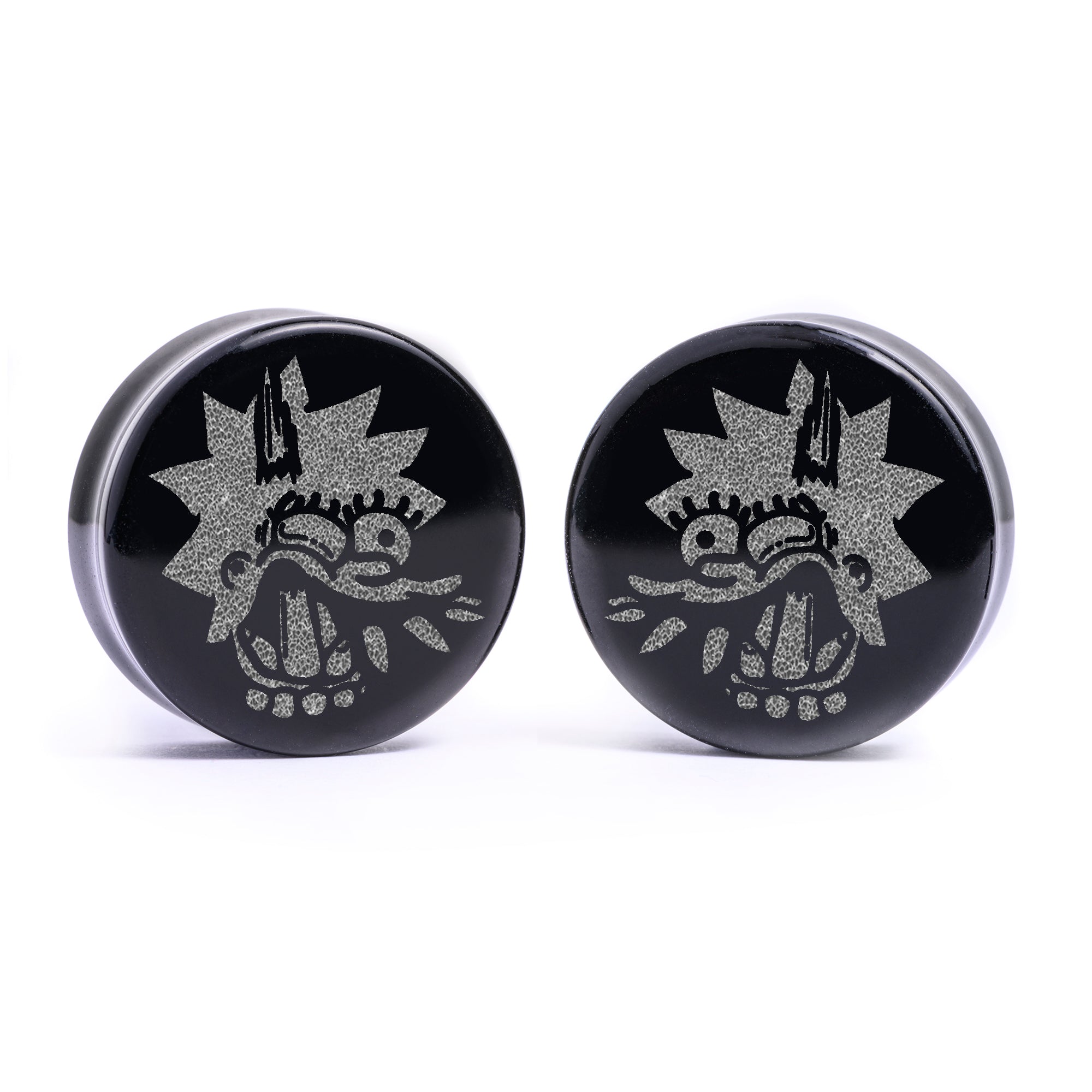 Alternative Tattooed man wearing Gold Steel Safety Pin Ear Weights - Pair