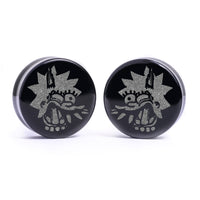 Plug / Gauge Lisa Needs Braces - Verre noir | Face plate double évasé