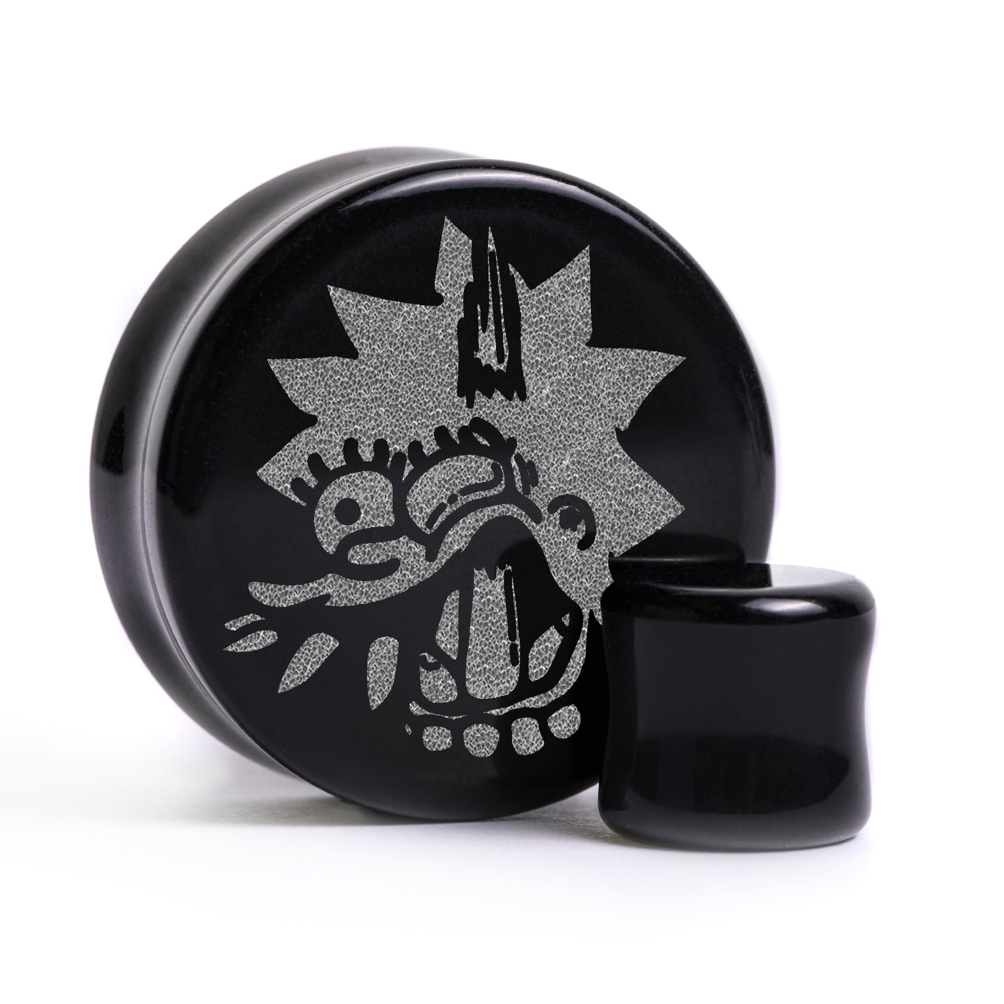 Lisa Needs Braces Plug / Gauge - Black Glass | Flat Faced Double Flare
