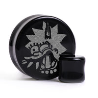 Plug / Gauge Lisa Needs Braces - Verre noir | Face plate double évasé