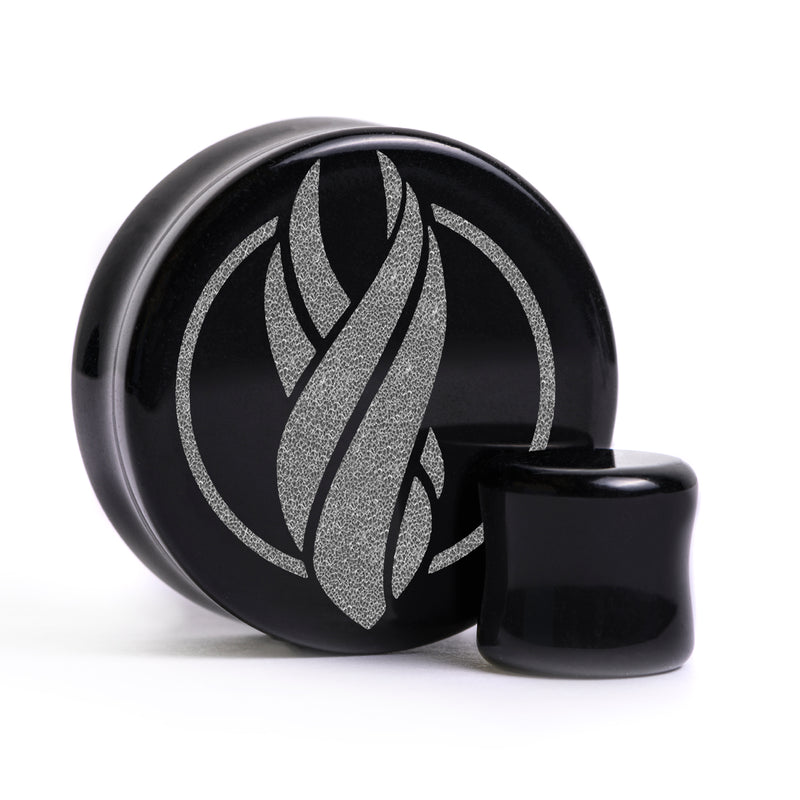Dead Space Symbole du Marqueur Plug / Gauge - Verre noir | Double évasement à face plate