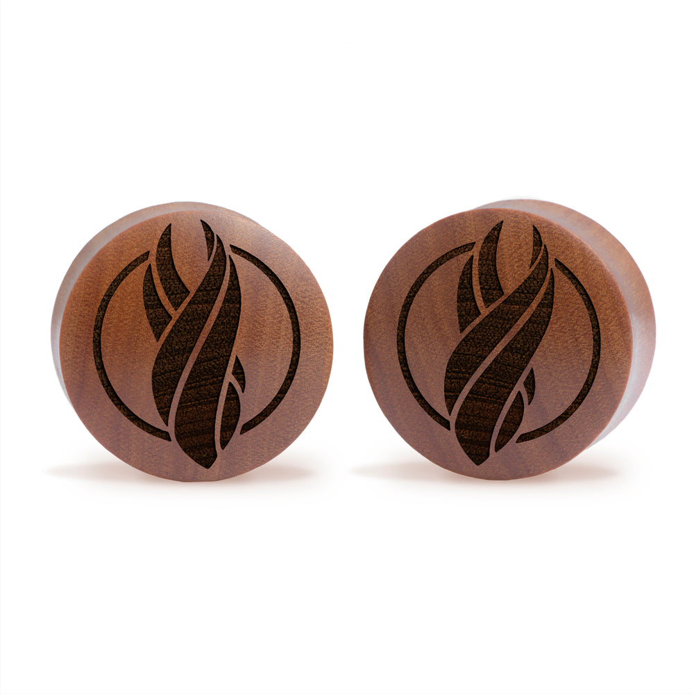 Dead Space Marker Symbol Plug / Gauge - Saba Wood | Convex Double Flare - Lasered To Order In House At Custom Plugs HQ