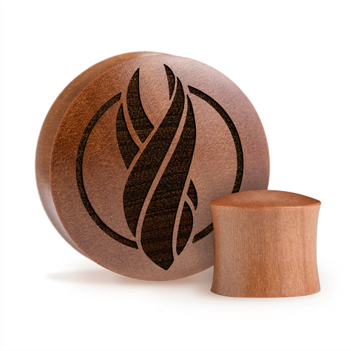 Dead Space Marker Symbol Plug / Gauge - Saba Wood | Convex Double Flare