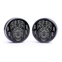 Plug / Gauge Mars Attacks - Verre noir | Face plate double évasé
