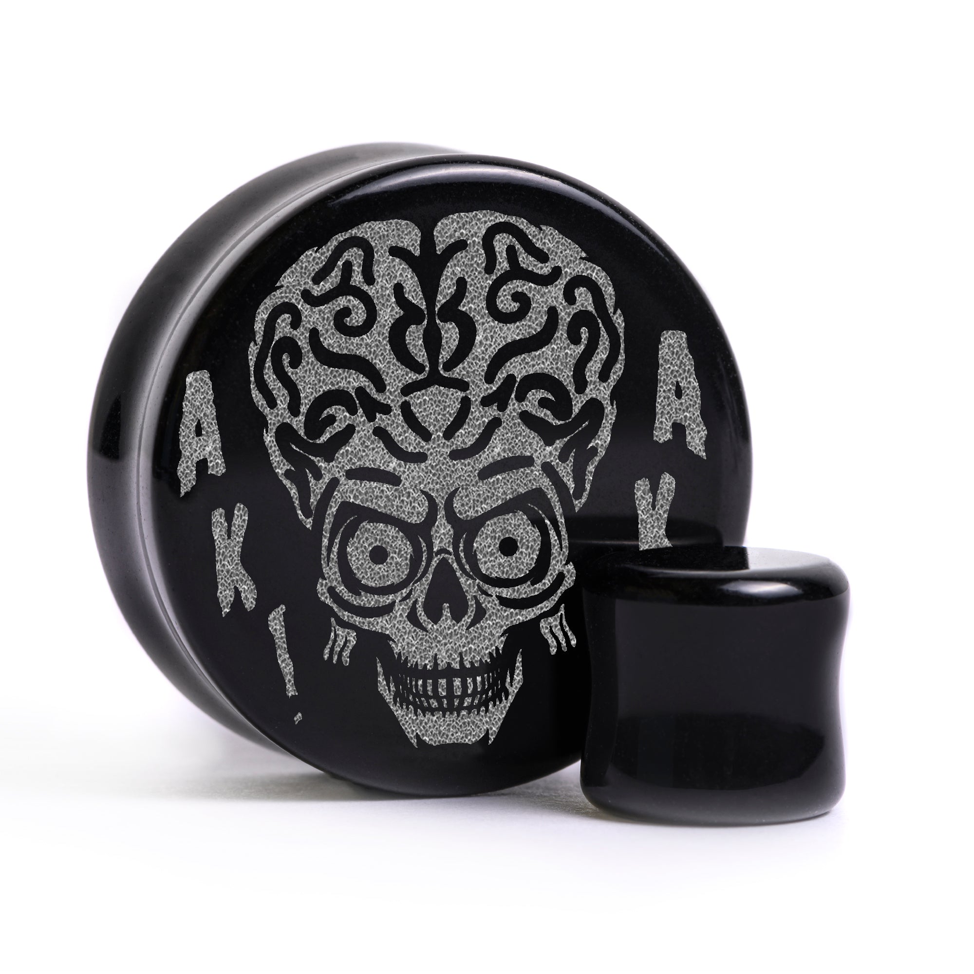 Mars Attacks Plug / Gauge - Black Glass | Flat Faced Double Flare