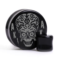 Plug / Gauge Mars Attacks - Verre noir | Face plate double évasé