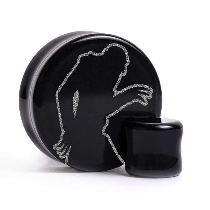 Nosferatu Plug / Calibre - Verre noir | Double flare à face plate