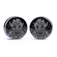 Orc Plug / Calibre - Verre noir | Double évasement à face plate