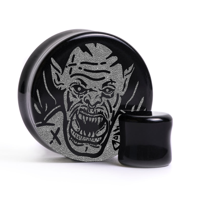 Orc Plug / Calibre - Verre noir | Double évasement à face plate