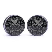Plug / Gauge Predator - Verre noir | Face plate double évasé