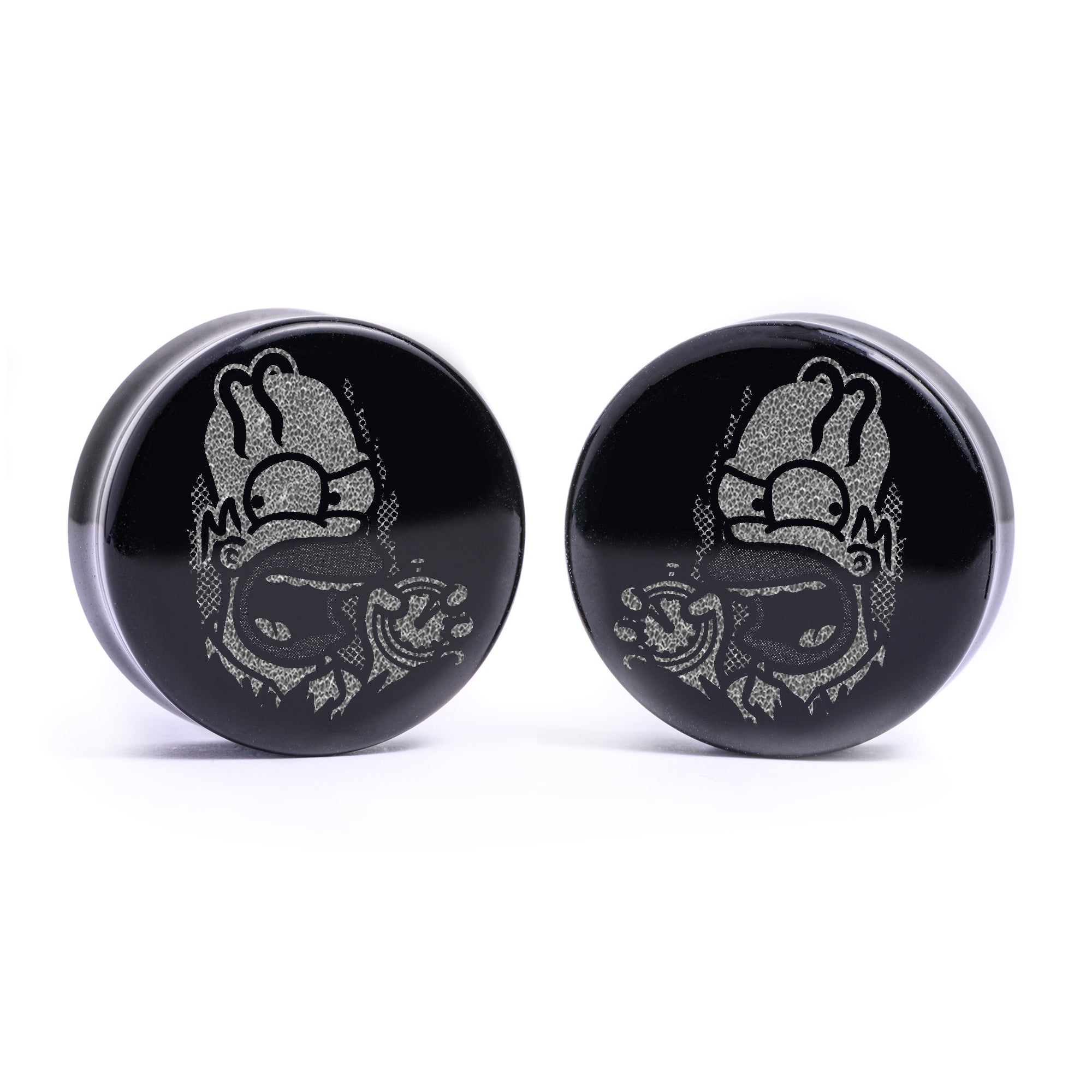 Alternative Tattooed man wearing Gold Steel Safety Pin Ear Weights - Pair